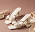Elegant White Block Heel Sandals for Women Stylish