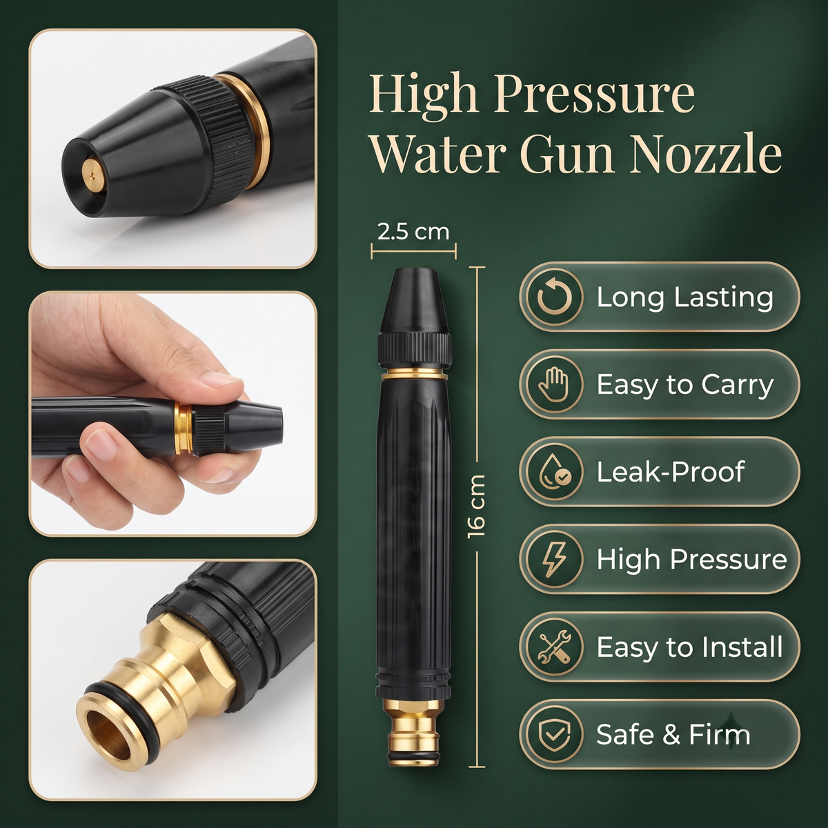 Adjustable High-Pressure Water Spray Gun Nozzle